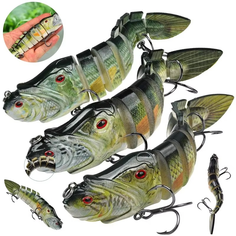 Fishing Lure Popper - Leurre réaliste à 8 articulations, appât
