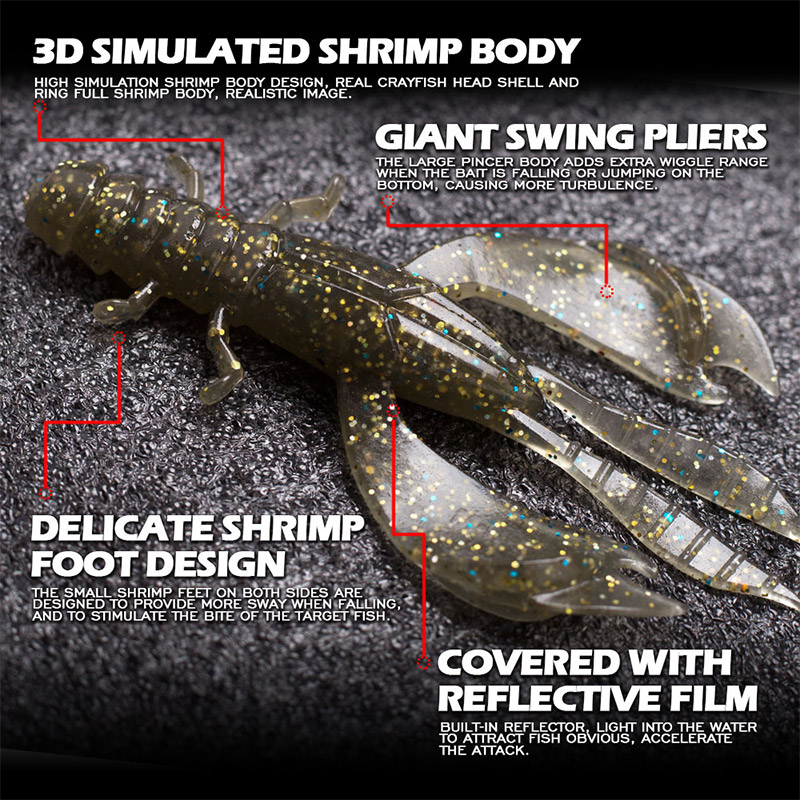 Lot de 4/8 leurres souples en  - Fishing Lure Swimbait avis et prix